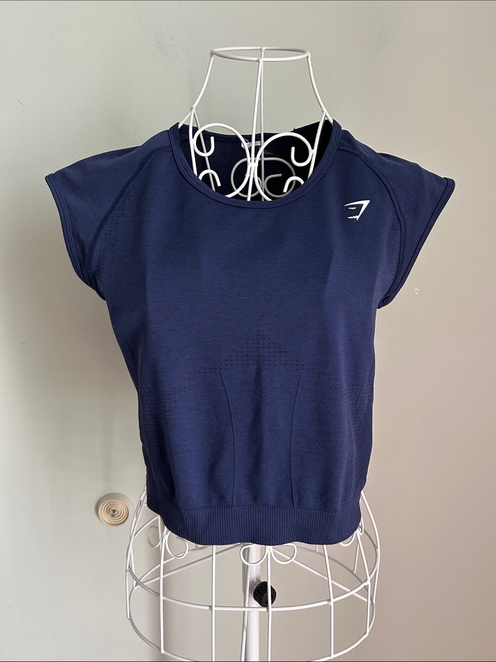 Gymshark Navy Sleeveless Crop Performance Top